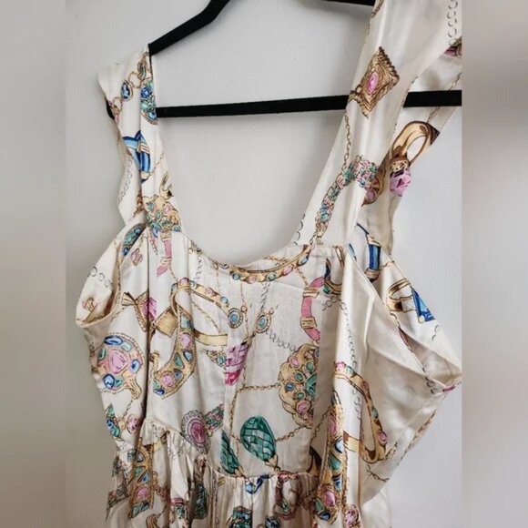 Vanessa Mooney Elisabeth Romper ICONIC VINTAGE JEWELRY SCARF PRINT - Picture 10 of 15